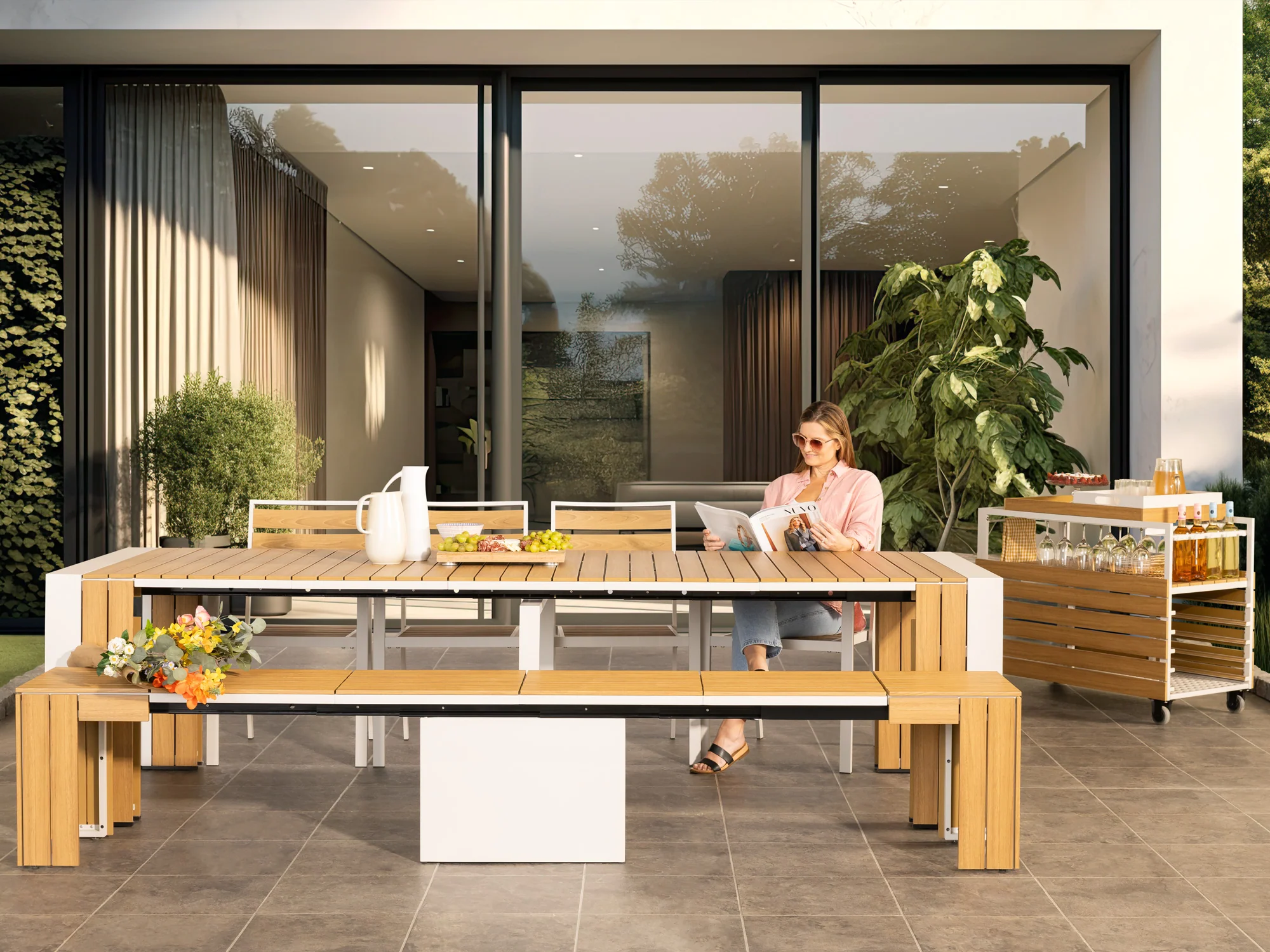 Transformer Outdoor Bar Cart - Panel Storage - Image 16